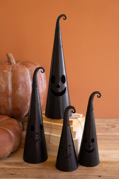 Set Of Four Halloween Hat Jack O Lanterns