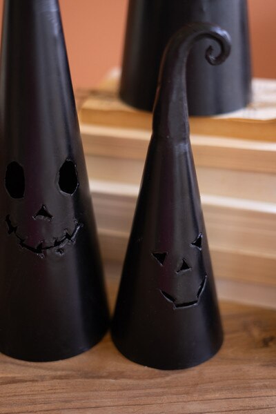 Set Of Four Halloween Hat Jack O Lanterns