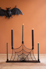 Wire Halloween Spider Web Candelabra