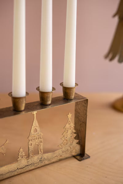 Antique Gold Table Top Christmas Taper Candelabra (Case Pack)