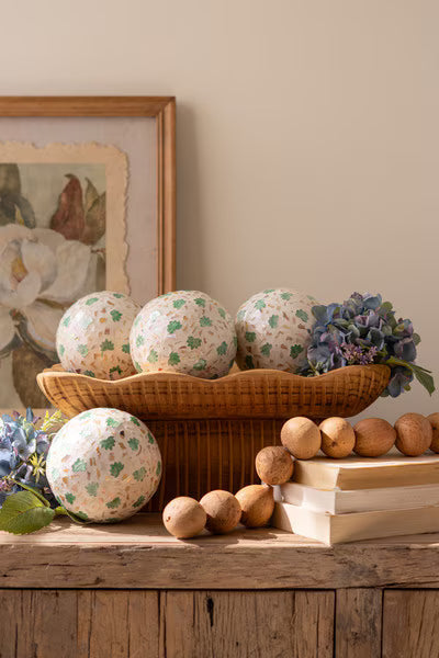 Spun Bamboo Ball With Capiz Shel Detail (Case Pack)