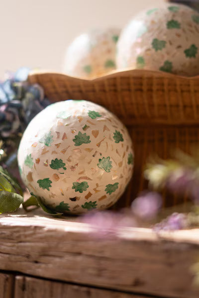 Spun Bamboo Ball With Capiz Shel Detail (Case Pack)