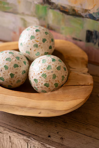 Spun Bamboo Ball With Capiz Shel Detail (Case Pack)